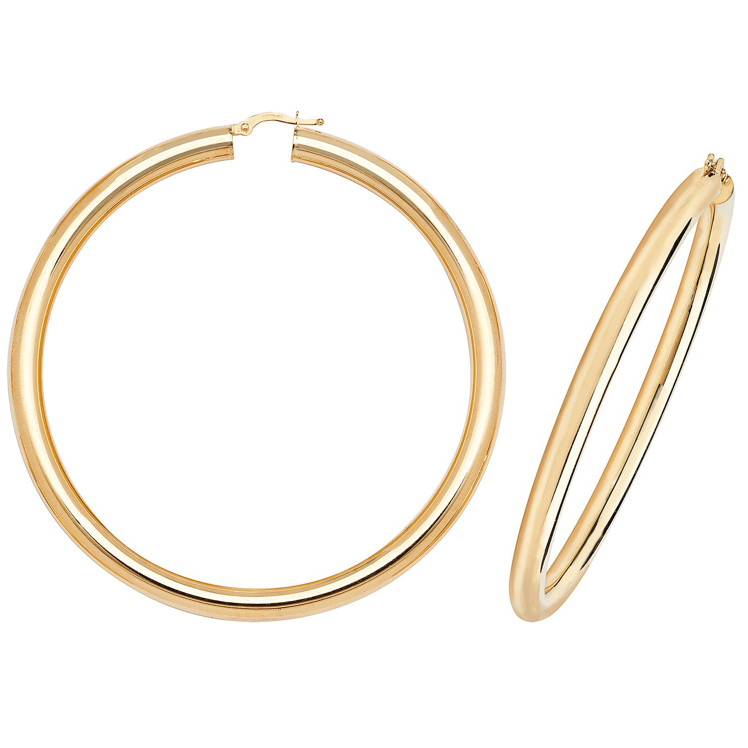 Kendall Extra Chunky Hoop Earrings - 60mm 9k Yellow Gold