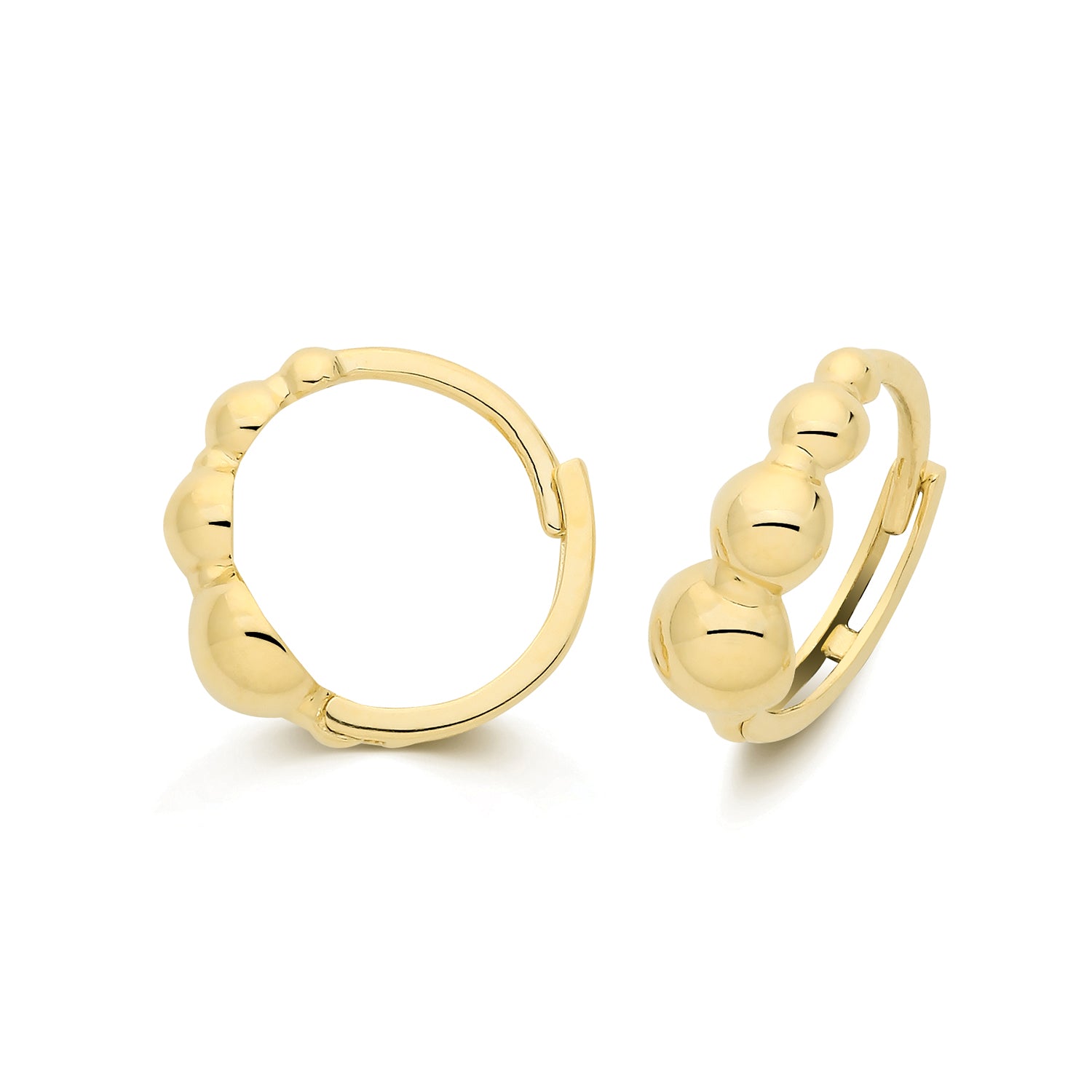 Lloyds Bubble Huggie Hoop 10mm Earrings - 9k Yellow Gold