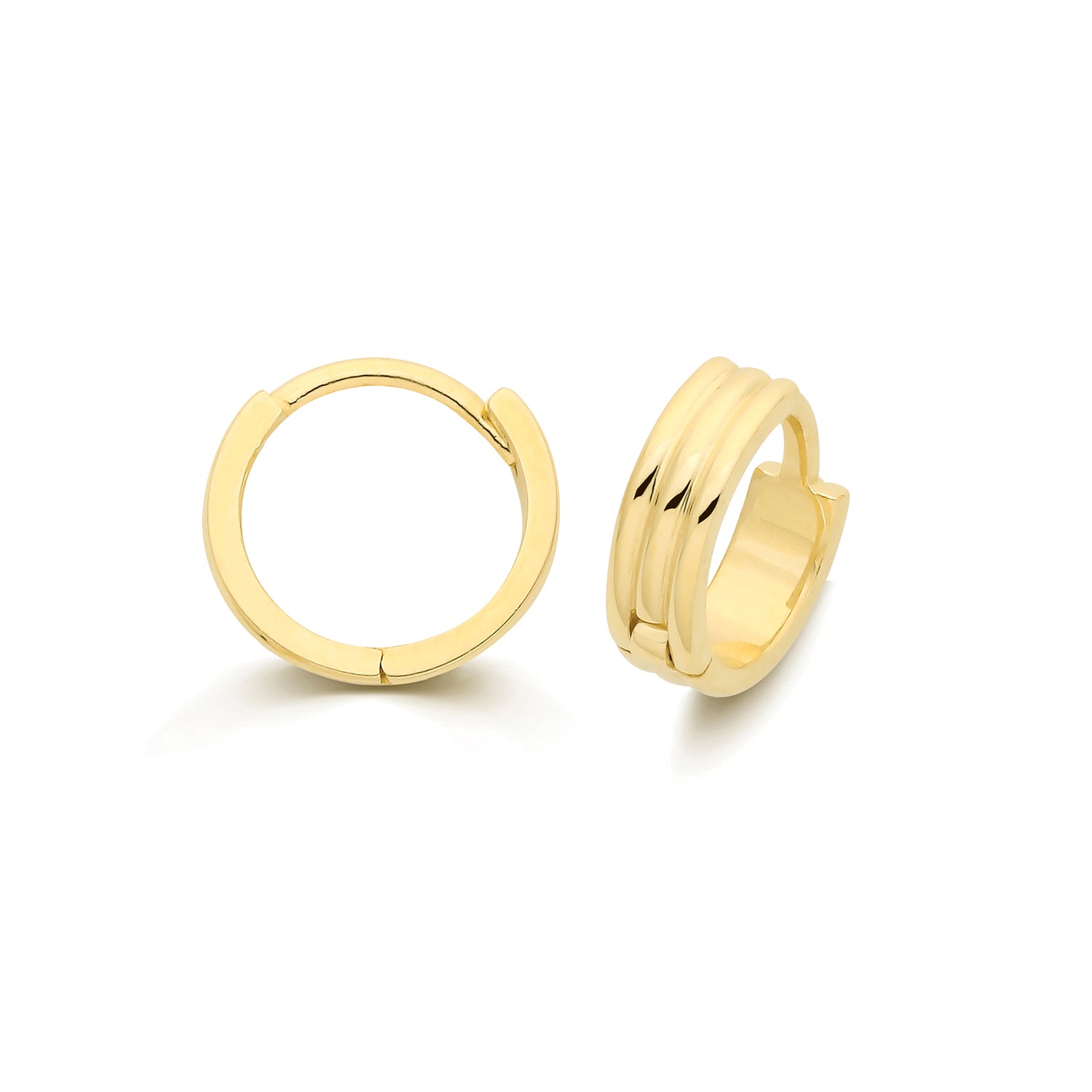 Lloyds Huggie Layered Hoop 8mm Earrings - 9k Yellow Gold