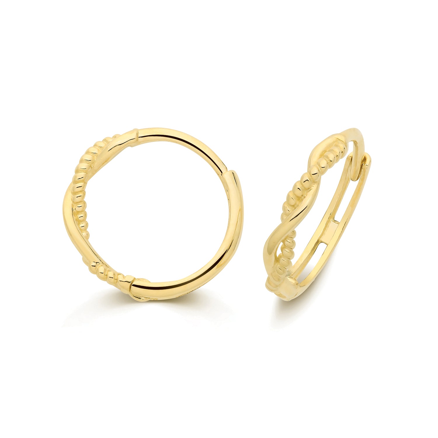 Lloyds Huggie Twist Hoop 11mm Earrings - 9k Yellow Gold