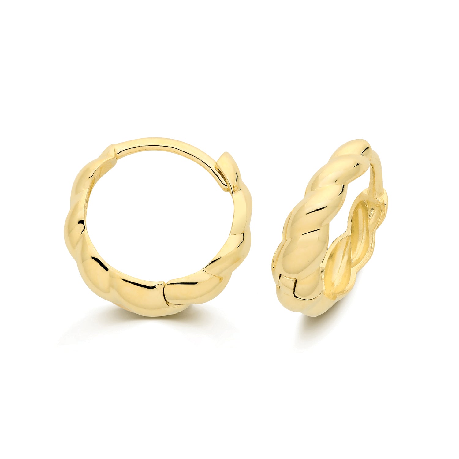 Lloyds Huggie Shell Hoop 11mm Earrings - 9k Yellow Gold