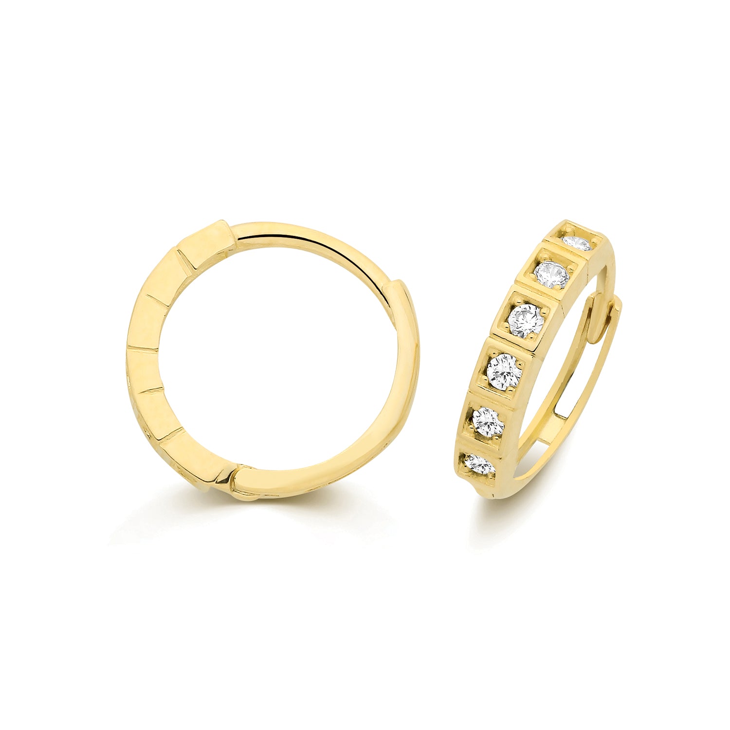 Lloyds Cubic Huggie Hoop 10mm Earrings - 9k Yellow Gold