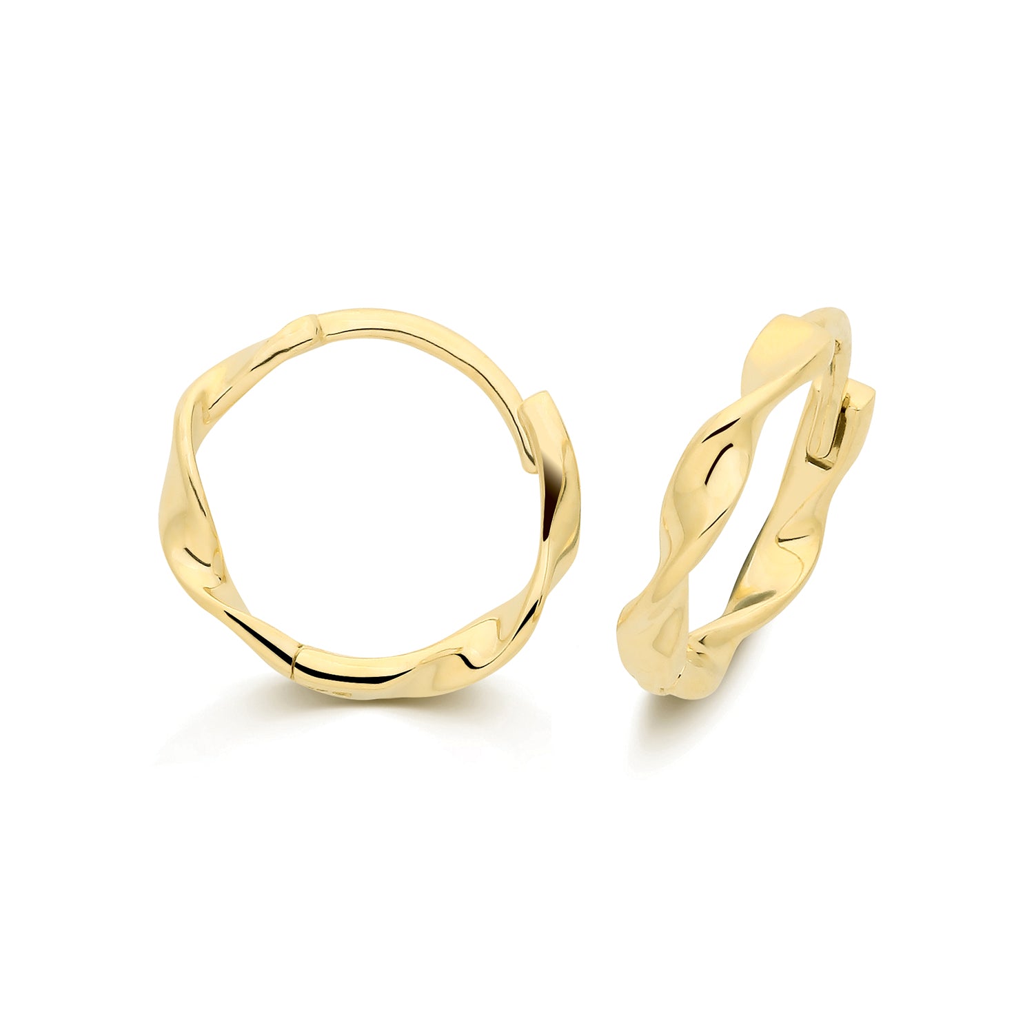 Lloyds Huggie Twisted Hoop 11mm Earrings - 9k Yellow Gold
