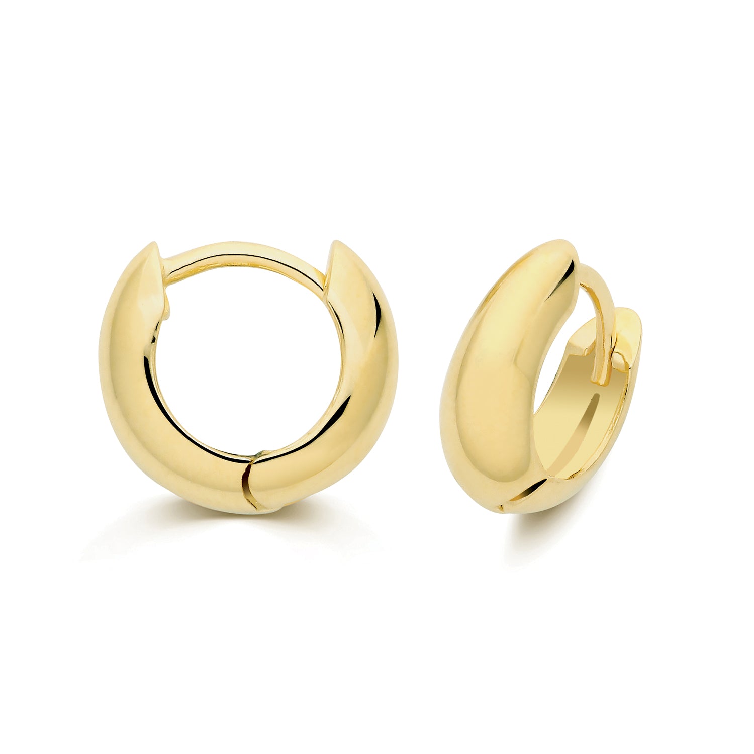 Lloyds Huggie Hollow Shell Hoop 7mm Earrings - 9k Yellow Gold