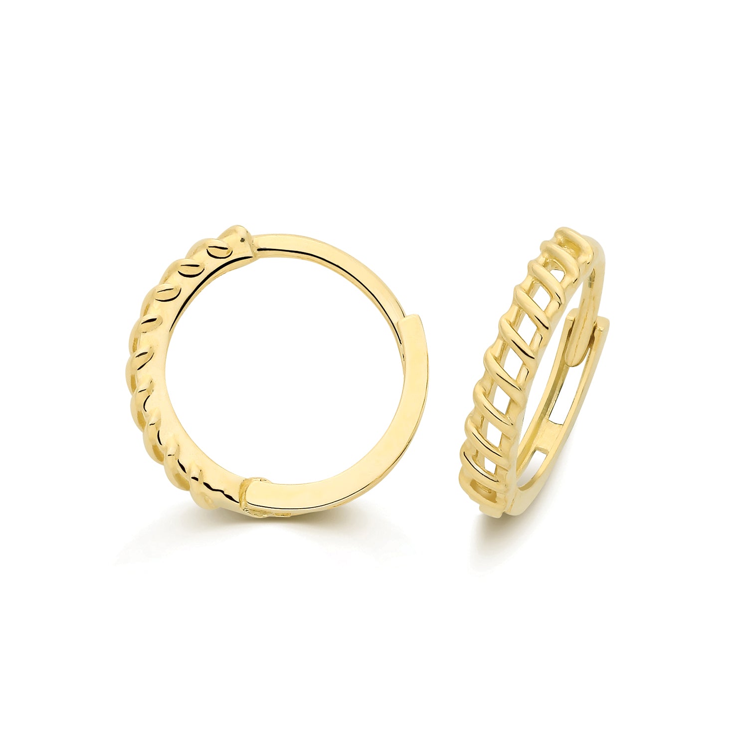 Lloyds Huggie Plait Hoop 10mm Earrings - 9k Yellow Gold