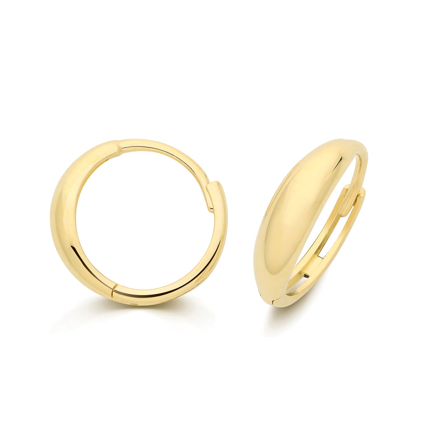 Lloyds Smooth Shell Huggie Hoop Earrings - 9k Yellow Gold