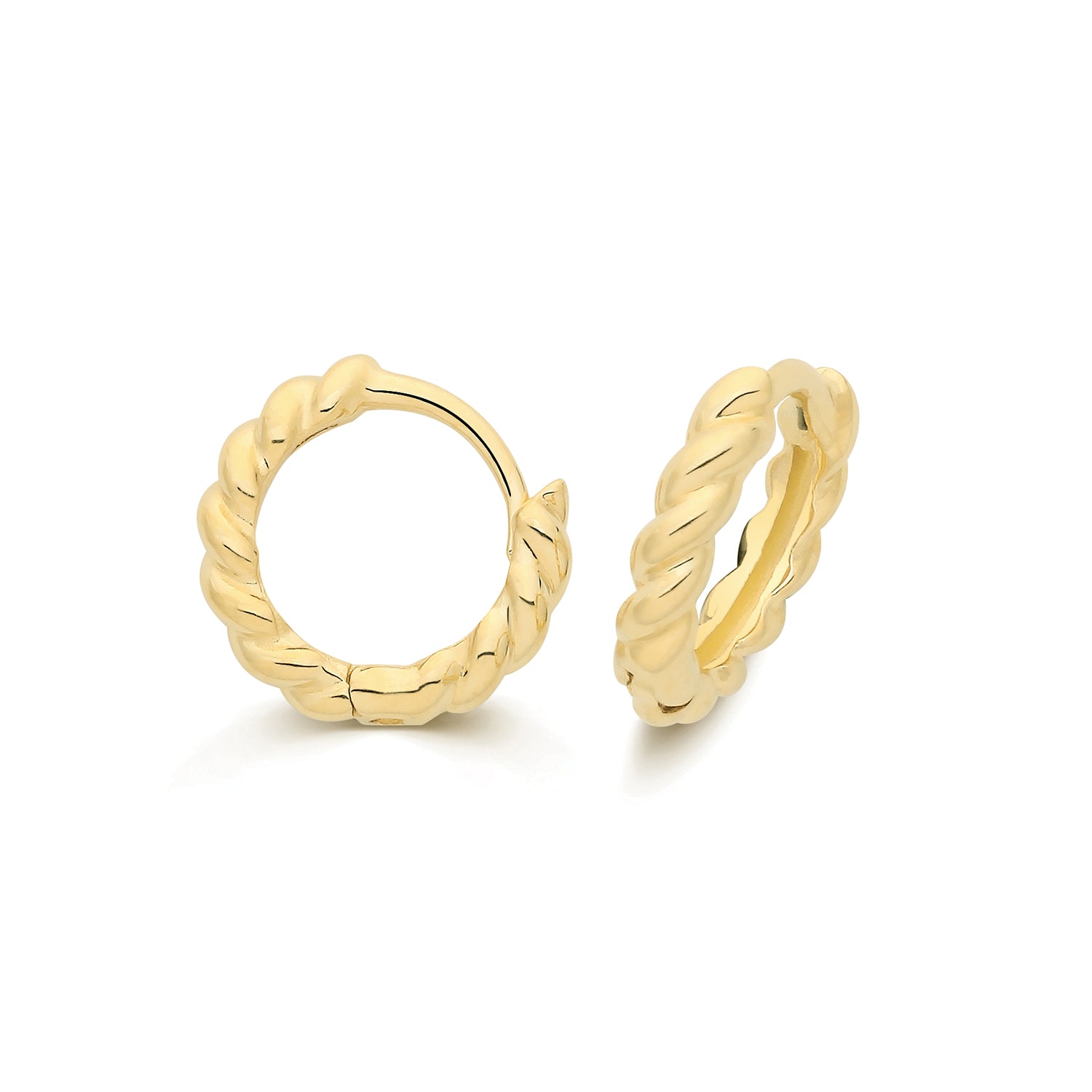 Lloyds Huggie Twist Hoop 7mm Earrings - 9k Yellow Gold