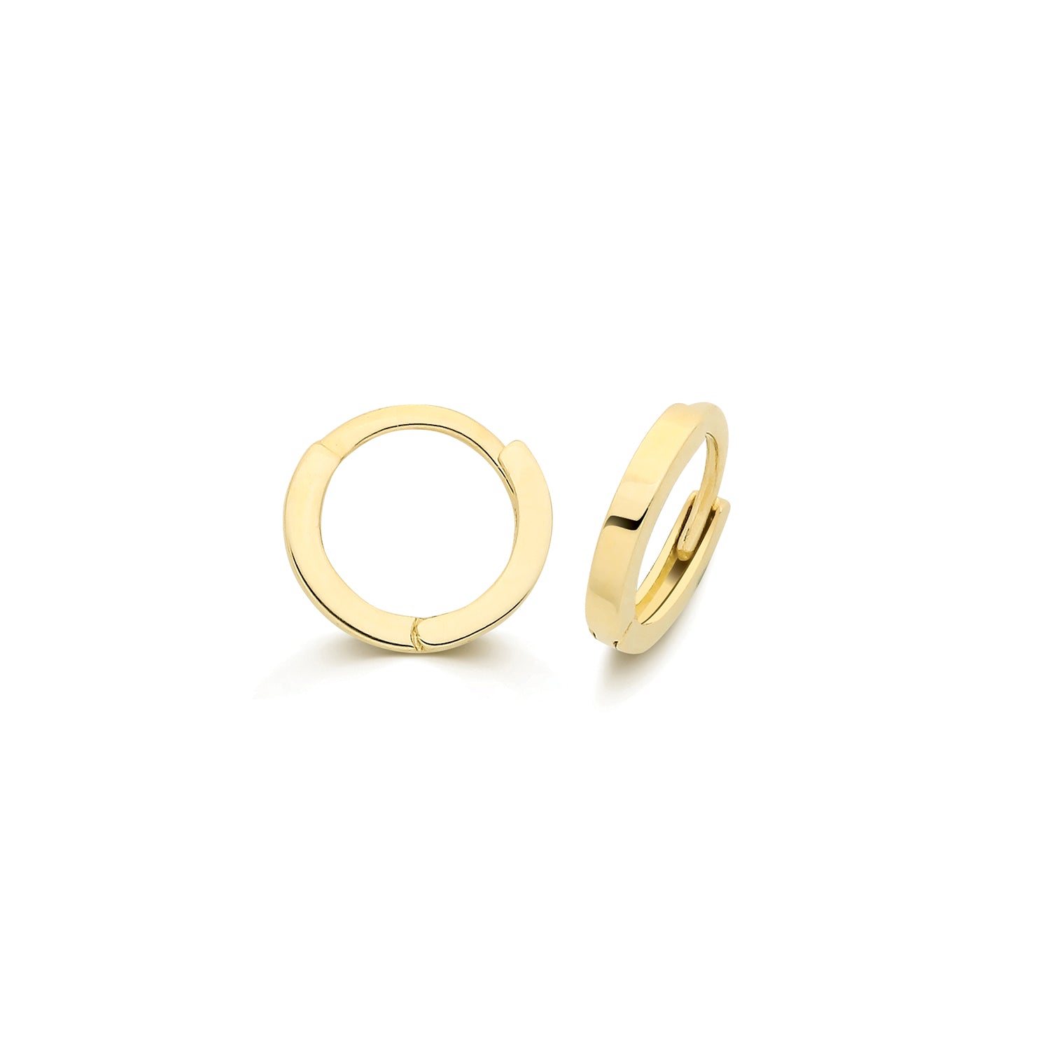 Lloyds Small Rail Huggie Hoop 6mm Earrings - 9k Yellow Gold