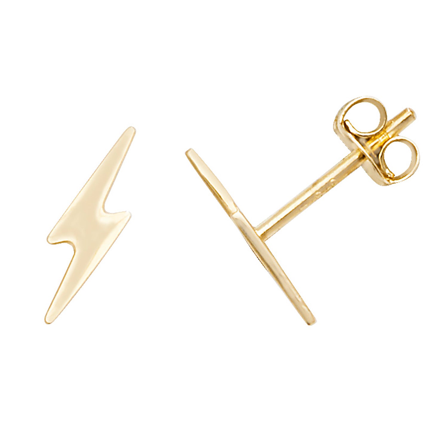 Lightening Bolt Stud Earrings - 9k Yellow Gold