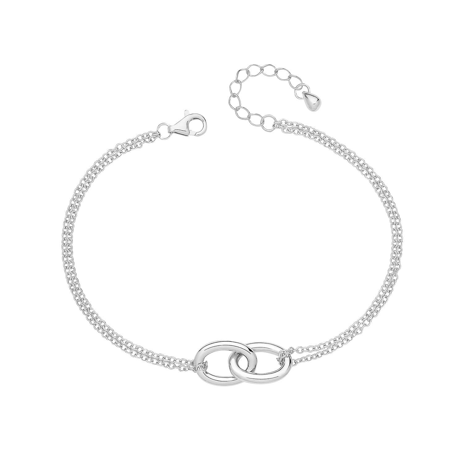Interlinking Unity Bracelet - Rhodium Plated Silver