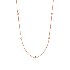 Allure Petite Diamond Necklace - 5 Diamonds 9k Rose Gold