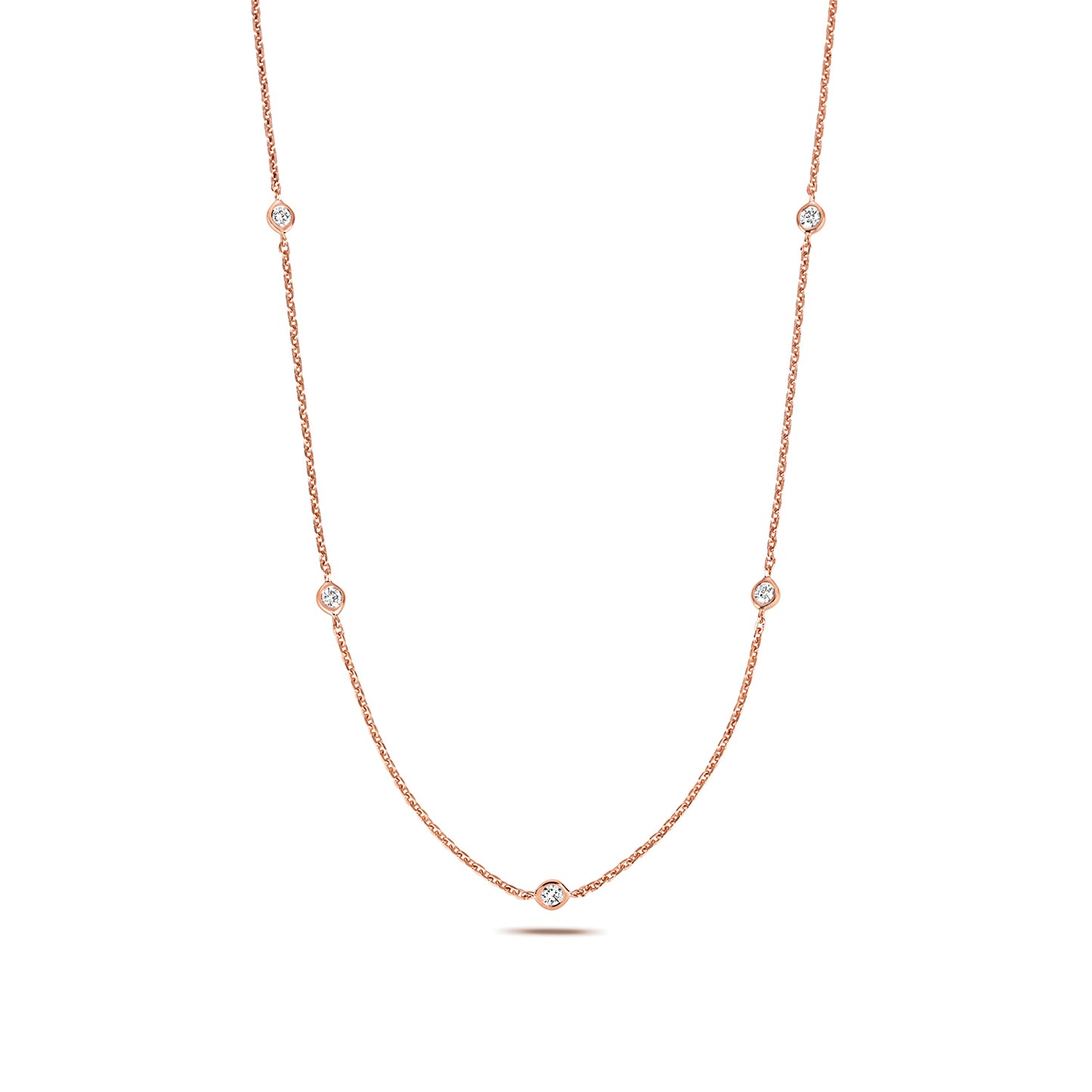 Allure Petite Diamond Necklace - 5 Diamonds 9k Rose Gold