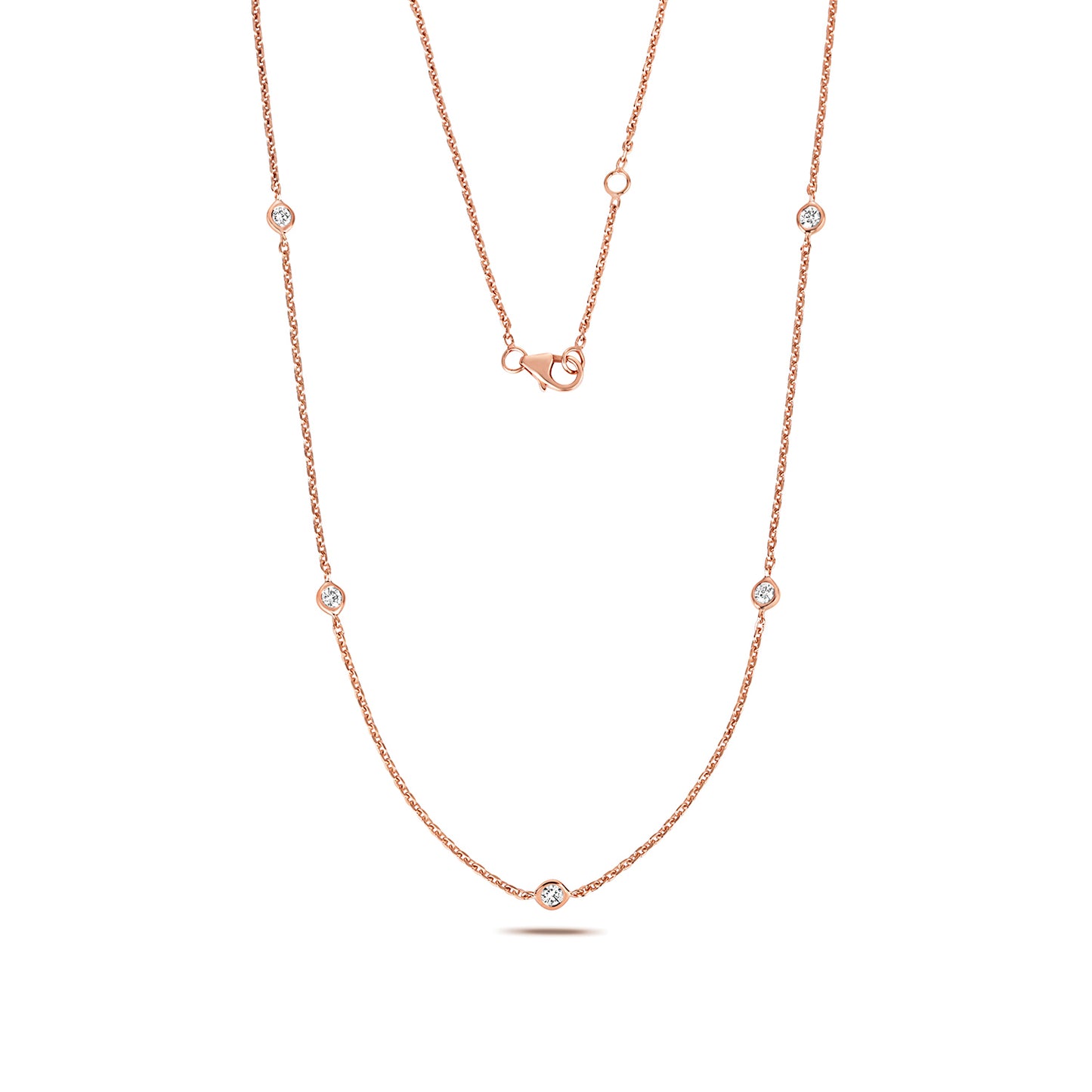 Allure Petite Diamond Necklace - 5 Diamonds 9k Rose Gold