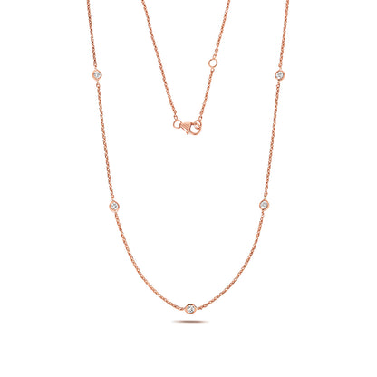 Allure Petite Diamond Necklace - 5 Diamonds 9k Rose Gold