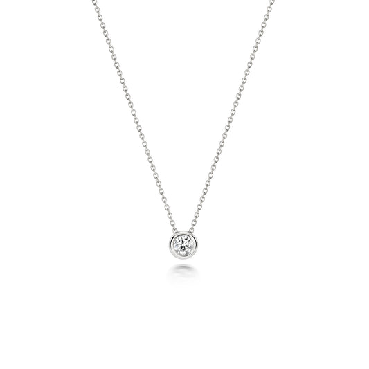 Selene Single Diamond Necklace - 0.11ct White Gold