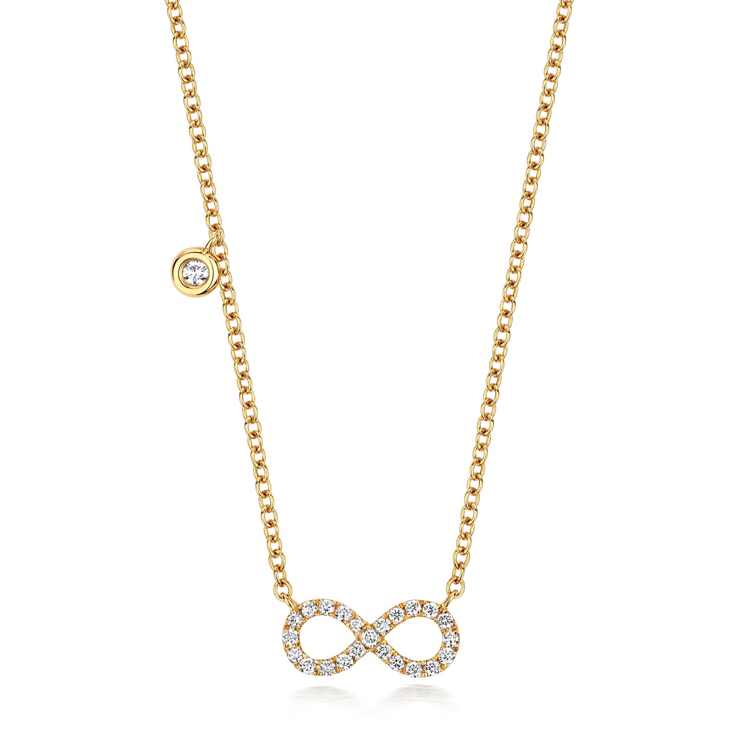 Diamond Infinity Necklace - 18k Yellow Gold