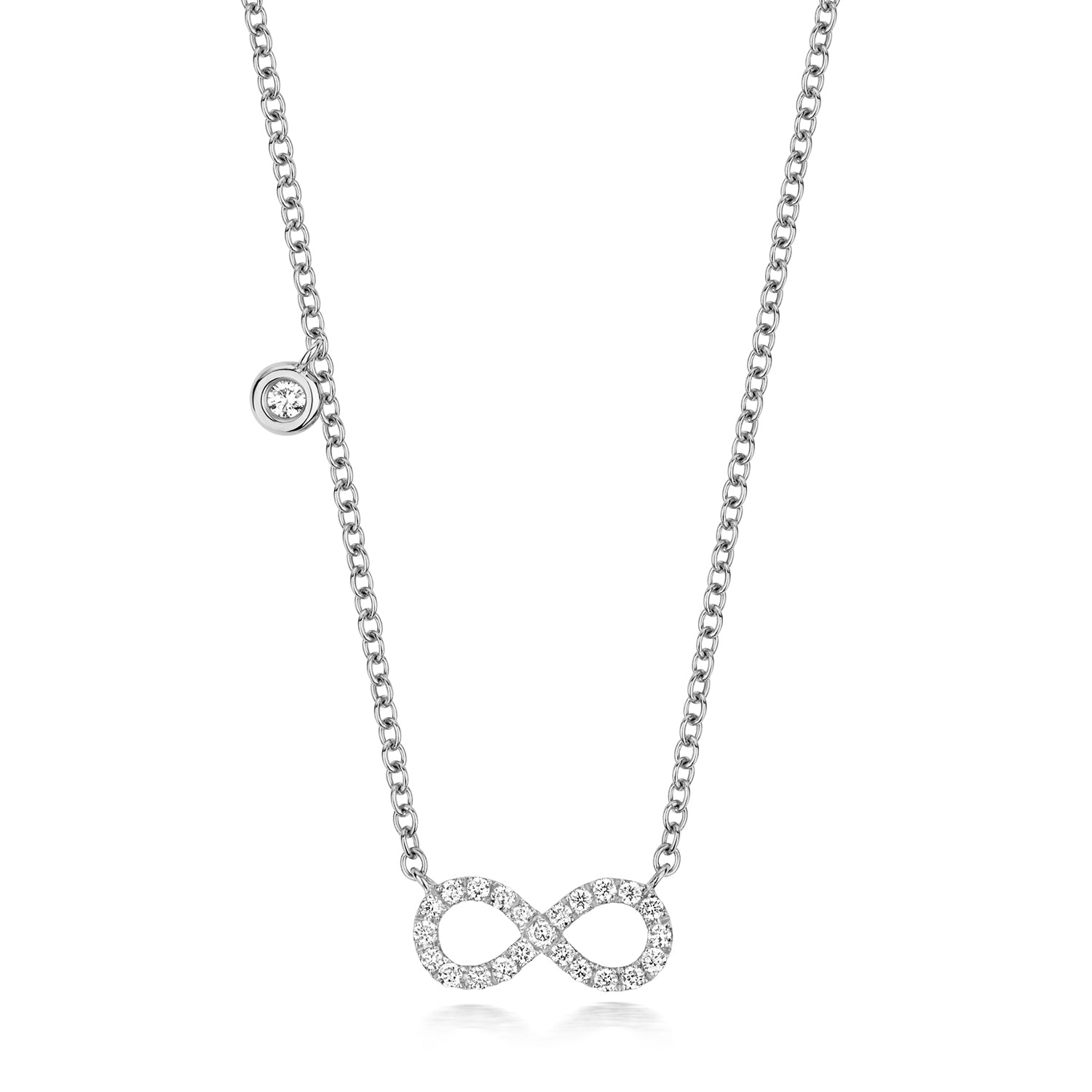 Diamond Infinity Necklace - 18k White Gold