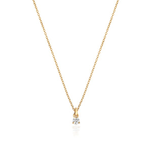 Jenner Diamond 3 Claw Necklace, 18k Yellow Gold - 0.05ct