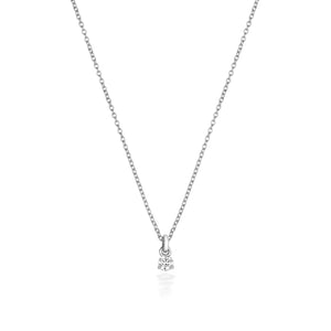 Jenner Diamond 3 Claw Necklace, 18k White Gold - 0.05ct