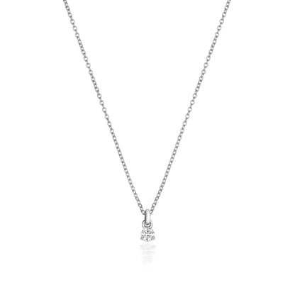 Jenner Diamond 3 Claw Necklace, 18k White Gold - 0.05ct