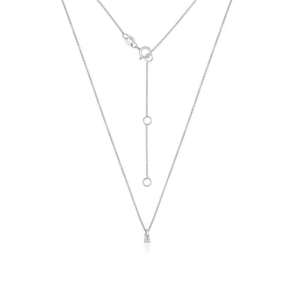 Jenner Diamond 3 Claw Necklace, 18k White Gold - 0.05ct