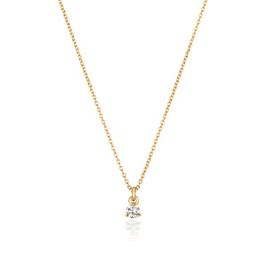 Jenner Diamond 3 Claw Necklace, 18k Yellow Gold - 0.075ct