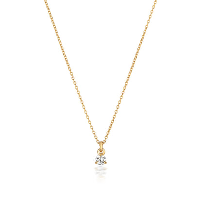 Jenner Diamond 3 Claw Necklace, 18k Yellow Gold - 0.075ct