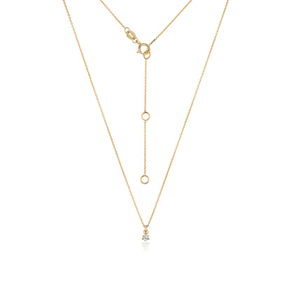 Jenner Diamond 3 Claw Necklace, 18k Yellow Gold - 0.075ct