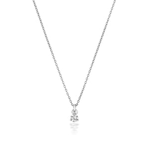 Jenner Diamond 3 Claw Necklace, 18k White Gold - 0.075ct