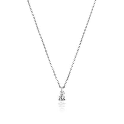 Jenner Diamond 3 Claw Necklace, 18k White Gold - 0.075ct