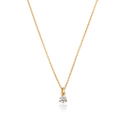 Jenner Diamond 3 Claw Necklace, 18k Yellow Gold - 0.10ct