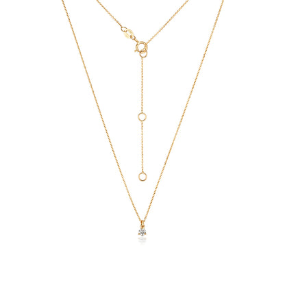 Jenner Diamond 3 Claw Necklace, 18k Yellow Gold - 0.10ct