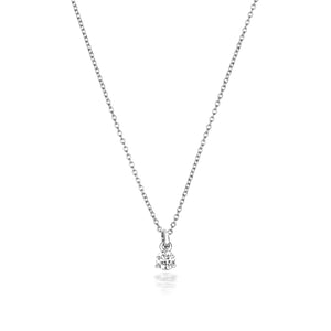 Jenner Diamond 3 Claw Necklace, 18k White Gold - 0.10ct