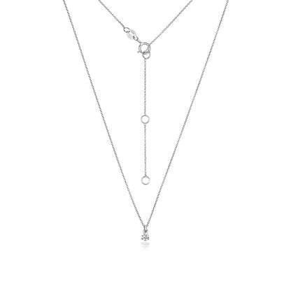 Jenner Diamond 3 Claw Necklace, 18k White Gold - 0.10ct