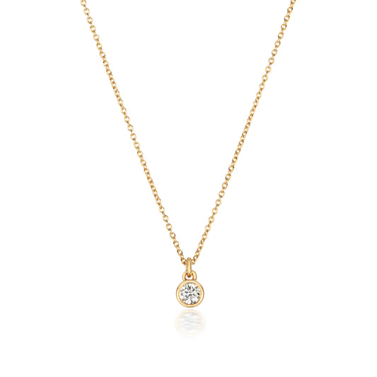 Selene Single Diamond Necklace - 0.10ct Yellow Gold