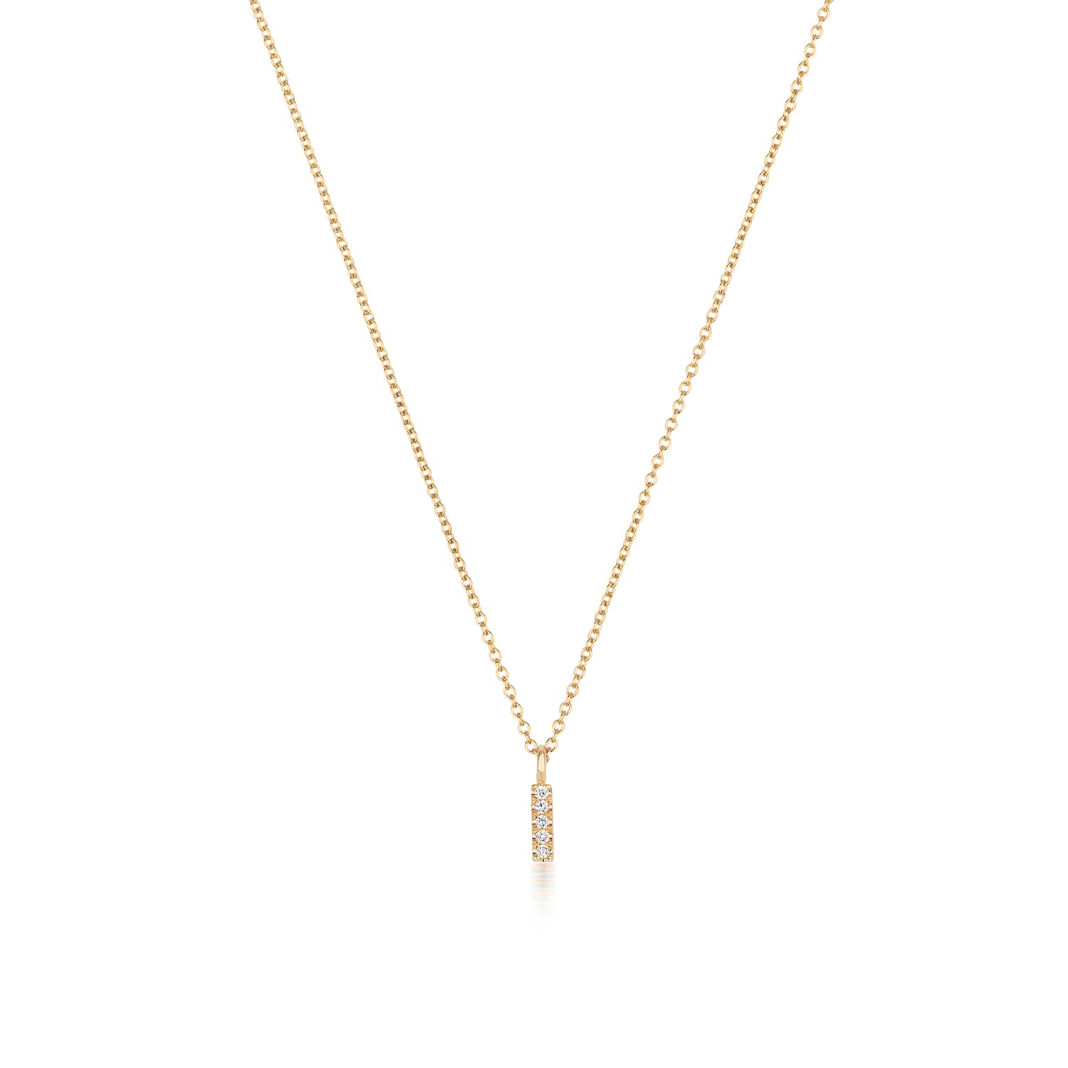 Initial Diamond Necklace Letter 'I' - 18k Yellow Gold