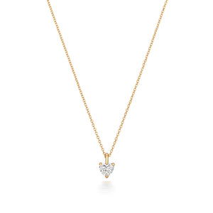 Naomi Diamond Heart Shape Necklace - 18k Yellow Gold