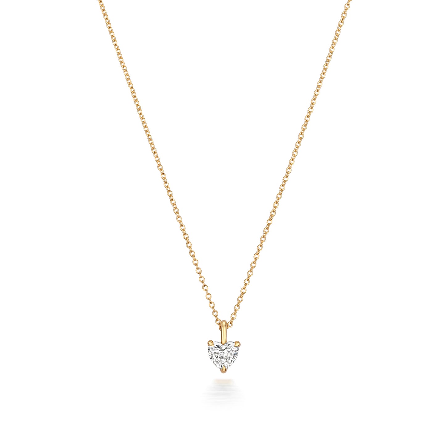 Naomi Diamond Heart Shape Necklace - 18k Yellow Gold