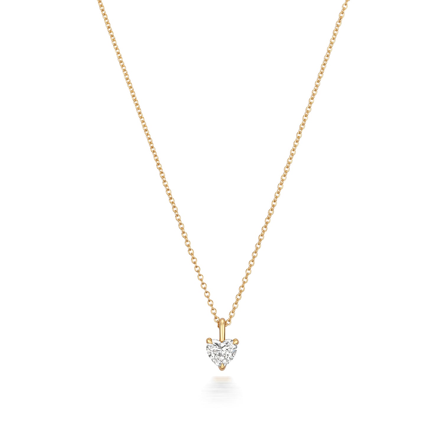 Naomi Diamond Heart Shape Necklace - 18k Yellow Gold