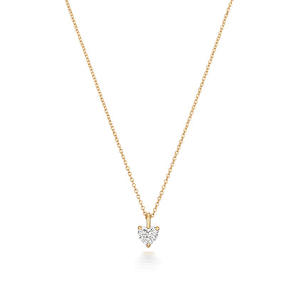 Naomi Diamond Heart Shape Necklace - 18k Yellow Gold