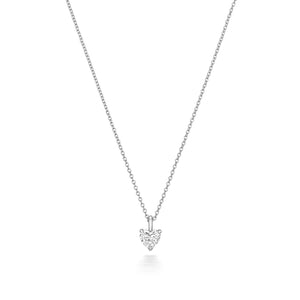 Naomi Diamond Heart Shape Necklace - 18k White Gold