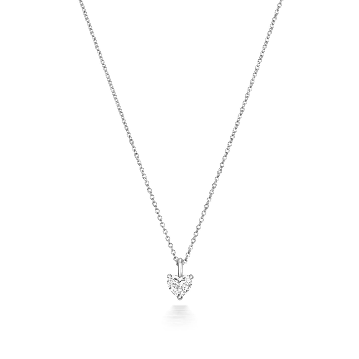 Naomi Diamond Heart Shape Necklace - 18k White Gold