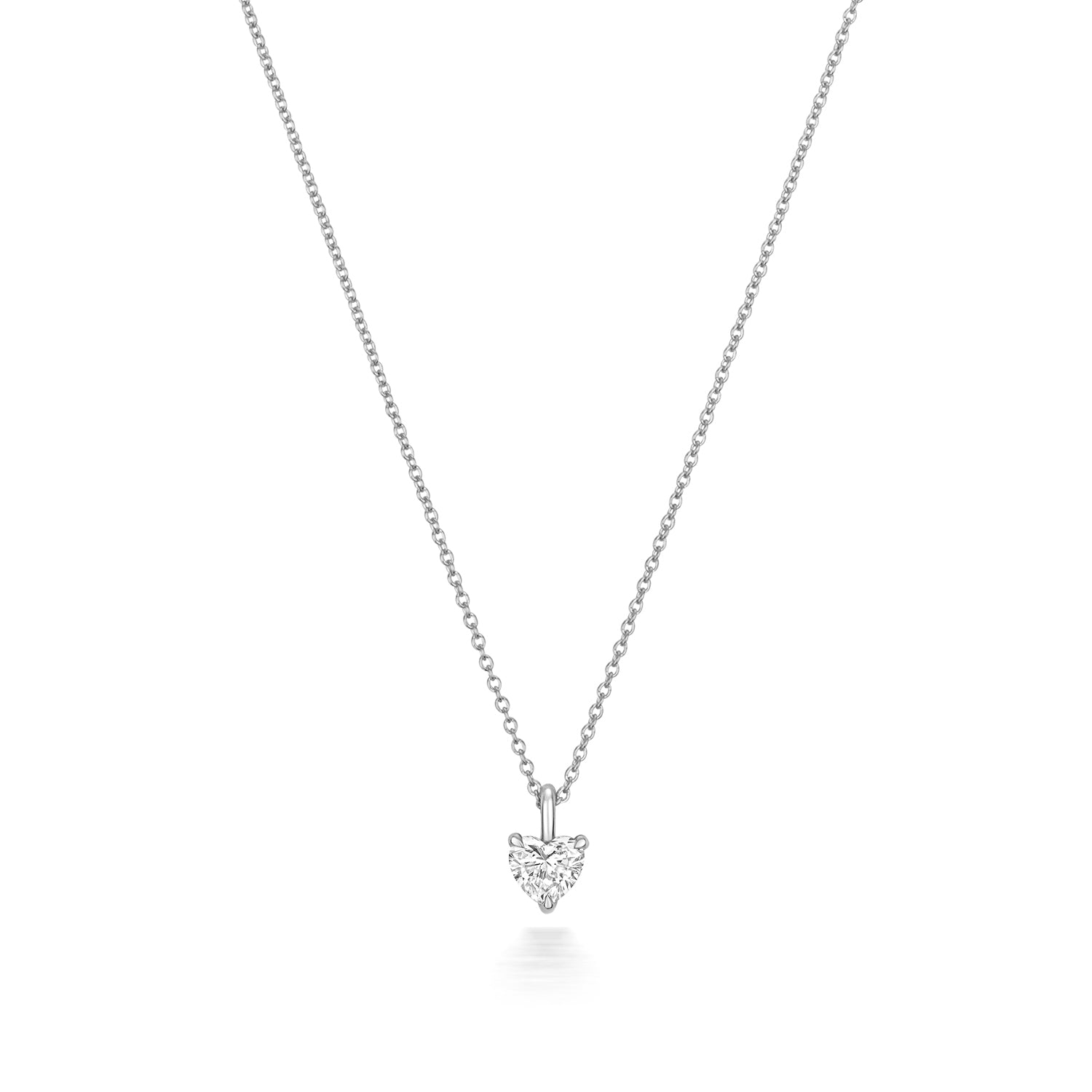 Naomi Diamond Heart Shape Necklace - 18k White Gold