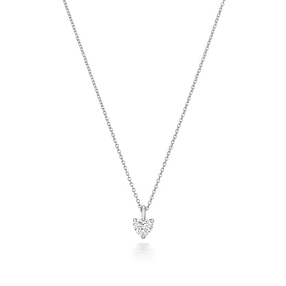 Naomi Diamond Heart Shape Necklace - 18k White Gold