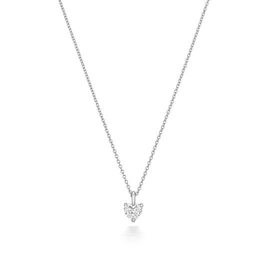 Naomi Diamond Heart Shape Necklace - 18k White Gold