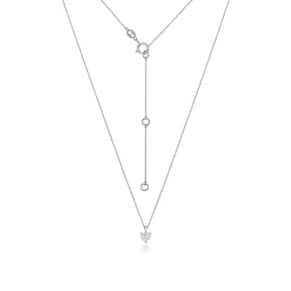 Naomi Diamond Heart Shape Necklace - 18k White Gold