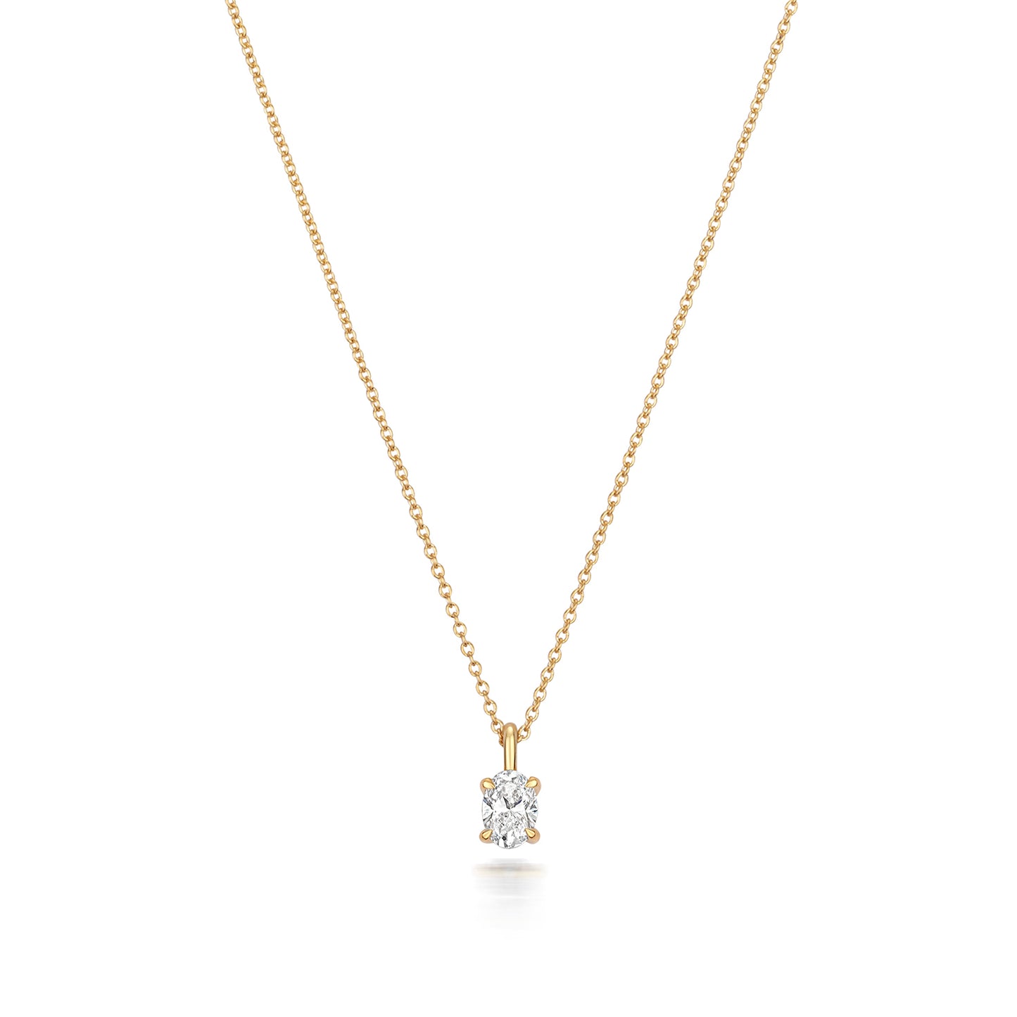 Naomi Diamond Oval Cut Necklace - 18k Yellow Gold