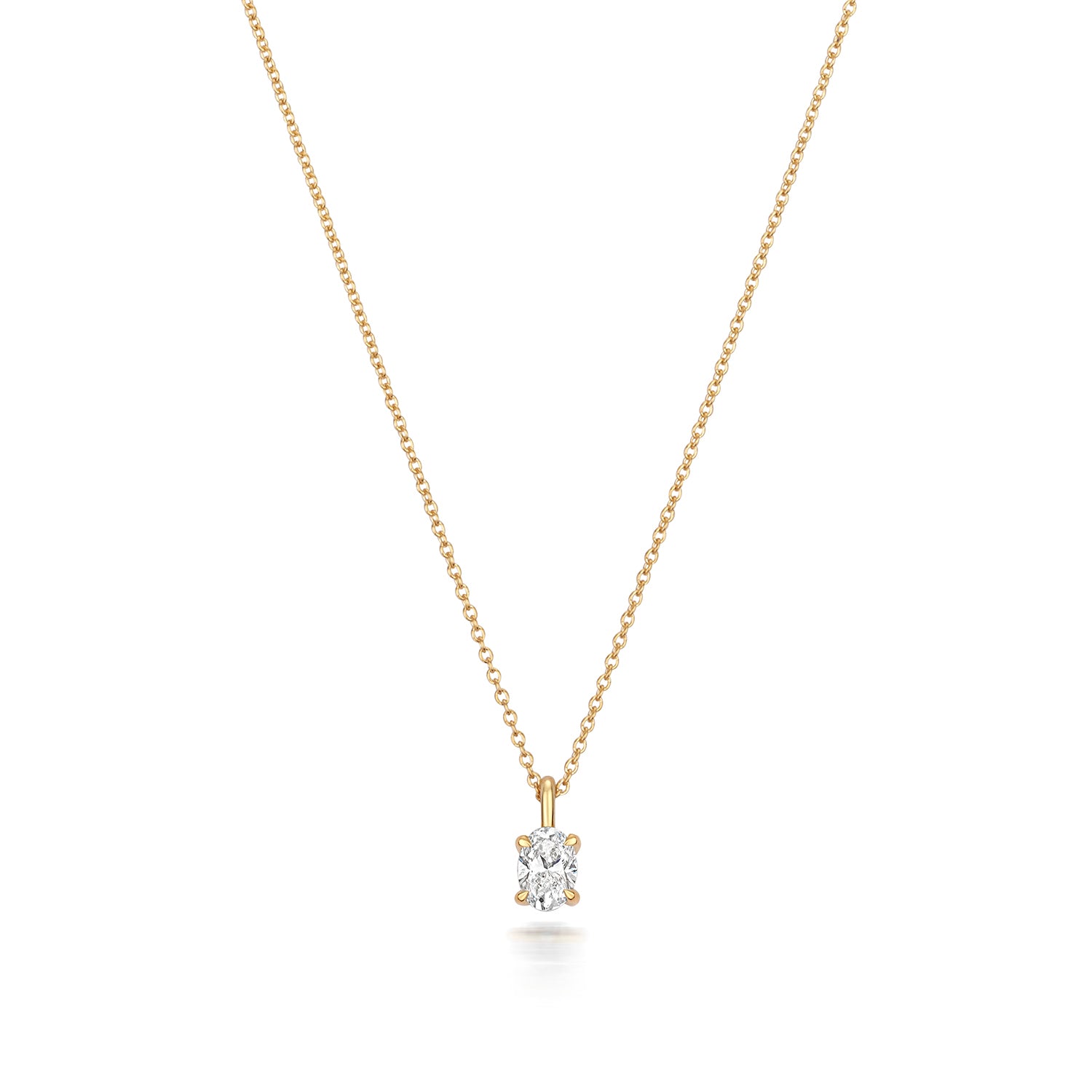 Naomi Diamond Oval Cut Necklace - 18k Yellow Gold