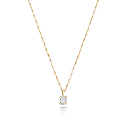 Naomi Diamond Oval Cut Necklace - 18k Yellow Gold