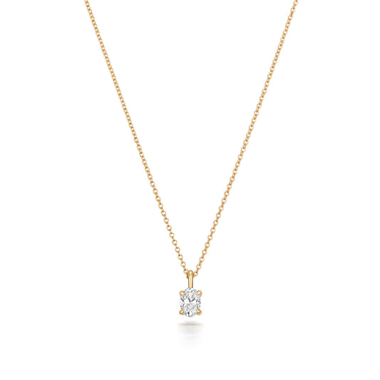 Naomi Diamond Oval Cut Necklace - 18k Yellow Gold